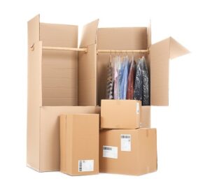 Wardrobe boxes on white background